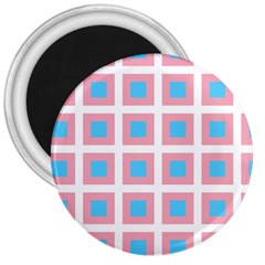 Trans Flag Squared Plaid 3  Magnets by WetdryvacsLair