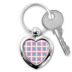 Trans Flag Squared Plaid Key Chain (heart) by WetdryvacsLair