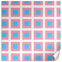 Trans Flag Squared Plaid Canvas 16  X 16  by WetdryvacsLair