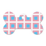 Trans Flag Squared Plaid Dog Tag Bone (Two Sides) Back