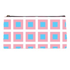 Trans Flag Squared Plaid Pencil Case