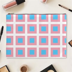 Trans Flag Squared Plaid Cosmetic Bag (xl) by WetdryvacsLair