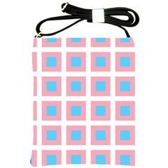 Trans Flag Squared Plaid Shoulder Sling Bag by WetdryvacsLair