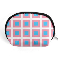 Trans Flag Squared Plaid Accessory Pouch (medium) by WetdryvacsLair