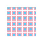 Trans Flag Squared Plaid Satin Bandana Scarf Front