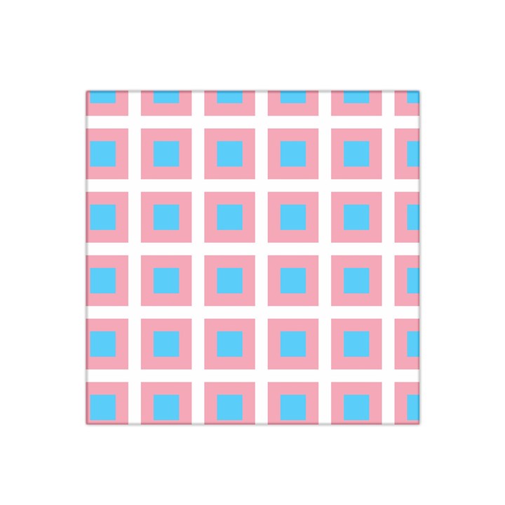 Trans Flag Squared Plaid Satin Bandana Scarf