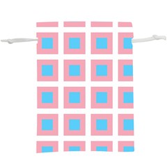 Trans Flag Squared Plaid  Lightweight Drawstring Pouch (xl) by WetdryvacsLair