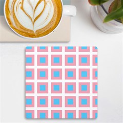 Trans Flag Squared Plaid Uv Print Square Tile Coaster 