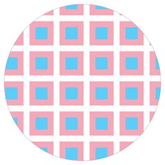 Trans Flag Squared Plaid Round Trivet by WetdryvacsLair