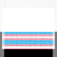 Trans Flag Stripes Rectangular Jigsaw Puzzl by WetdryvacsLair