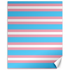 Trans Flag Stripes Canvas 11  X 14  by WetdryvacsLair