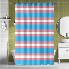 Trans Flag Stripes Shower Curtain 48  X 72  (small)  by WetdryvacsLair