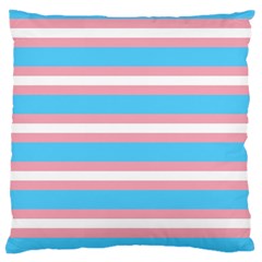 Trans Flag Stripes Large Flano Cushion Case (one Side)