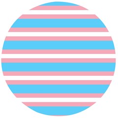 Trans Flag Stripes Wooden Bottle Opener (round) by WetdryvacsLair