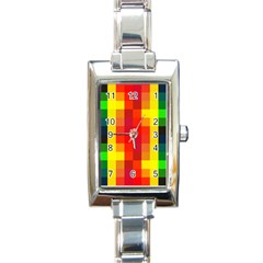 Pride Plaid Rectangle Italian Charm Watch by WetdryvacsLair