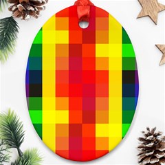 Pride Plaid Ornament (oval) by WetdryvacsLair