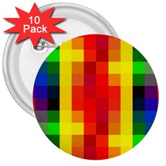 Pride Plaid 3  Buttons (10 Pack)  by WetdryvacsLair