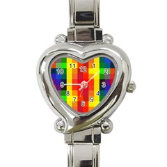 Pride Plaid Heart Italian Charm Watch by WetdryvacsLair