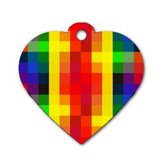 Pride Plaid Dog Tag Heart (two Sides) by WetdryvacsLair