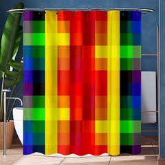 Pride Plaid Shower Curtain 60  X 72  (medium)  by WetdryvacsLair