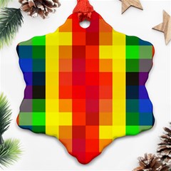 Pride Plaid Snowflake Ornament (two Sides) by WetdryvacsLair