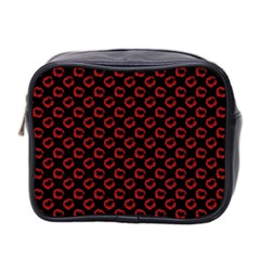 Red Lips Kiss Glitter Mini Toiletries Bag (two Sides) by idjy