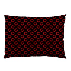 Red Lips Kiss Glitter Pillow Case (two Sides) by idjy