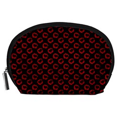 Red Lips Kiss Glitter Accessory Pouch (large) by idjy