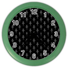 Sketchy Style Funny Skeletons Motif Drawing Color Wall Clock by dflcprintsclothing