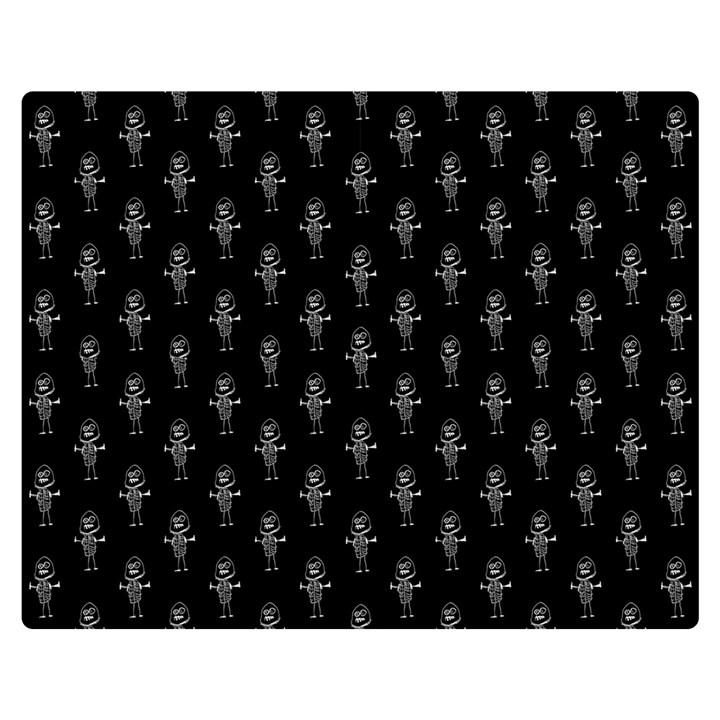 Sketchy Style Funny Skeletons Motif Drawing Double Sided Flano Blanket (Medium) 