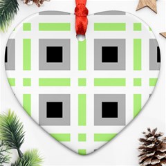 Agender Flag Plaid Ornament (heart)