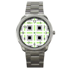 Agender Flag Plaid Sport Metal Watch by WetdryvacsLair