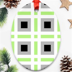 Agender Flag Plaid Oval Ornament (two Sides)