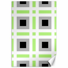 Agender Flag Plaid Canvas 12  X 18  by WetdryvacsLair