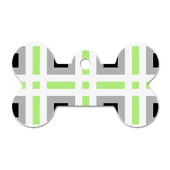 Agender Flag Plaid Dog Tag Bone (two Sides) by WetdryvacsLair