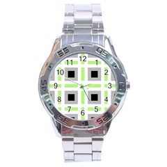 Agender Flag Plaid Stainless Steel Analogue Watch by WetdryvacsLair