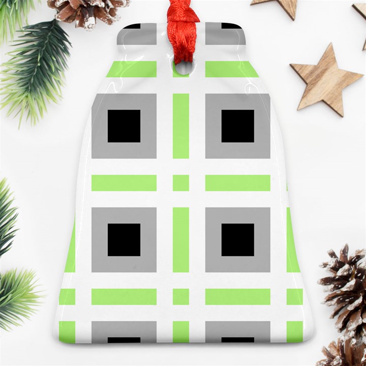 Agender Flag Plaid Bell Ornament (Two Sides)