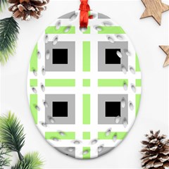 Agender Flag Plaid Ornament (oval Filigree)