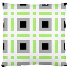 Agender Flag Plaid Large Flano Cushion Case (one Side) by WetdryvacsLair