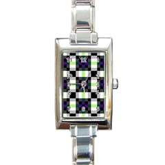 Agender Flag Plaid With Difference Rectangle Italian Charm Watch by WetdryvacsLair