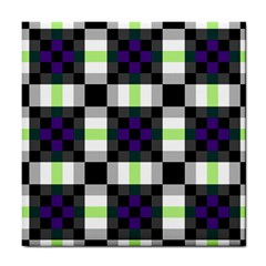 Agender Flag Plaid With Difference Tile Coaster by WetdryvacsLair