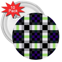 Agender Flag Plaid With Difference 3  Buttons (10 Pack)  by WetdryvacsLair