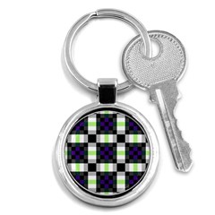 Agender Flag Plaid With Difference Key Chain (round) by WetdryvacsLair