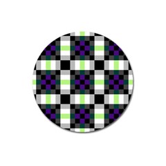 Agender Flag Plaid With Difference Magnet 3  (round) by WetdryvacsLair