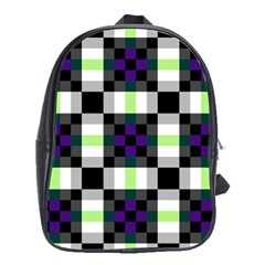 Agender Flag Plaid With Difference School Bag (large) by WetdryvacsLair