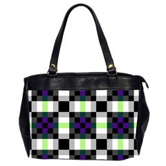 Agender Flag Plaid With Difference Oversize Office Handbag (2 Sides) by WetdryvacsLair