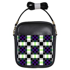 Agender Flag Plaid With Difference Girls Sling Bag by WetdryvacsLair