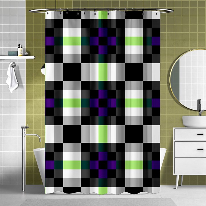 Agender Flag Plaid With Difference Shower Curtain 48  x 72  (Small) 