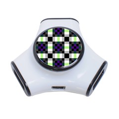 Agender Flag Plaid With Difference 3-port Usb Hub by WetdryvacsLair