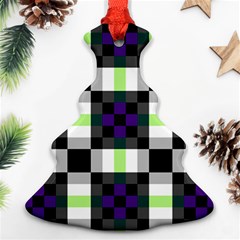 Agender Flag Plaid With Difference Christmas Tree Ornament (two Sides)